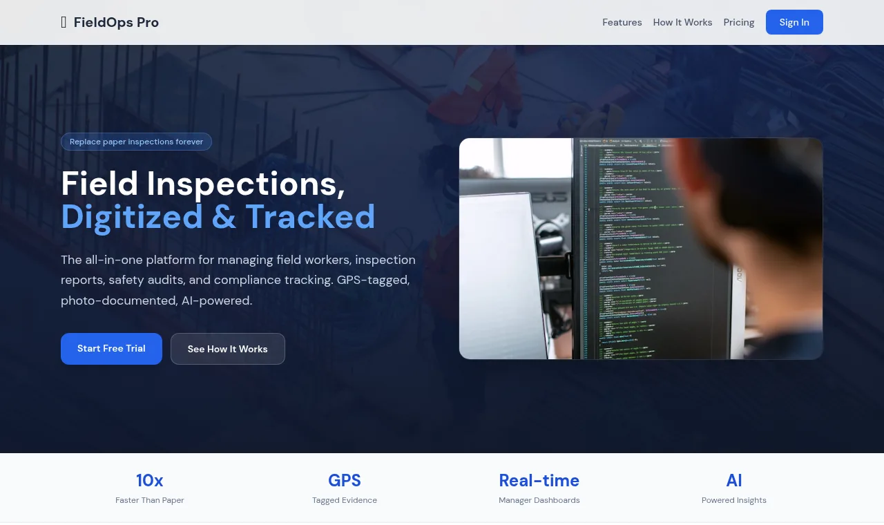 FieldOps — Work orders, inspections and team dispatch for distributed crews.