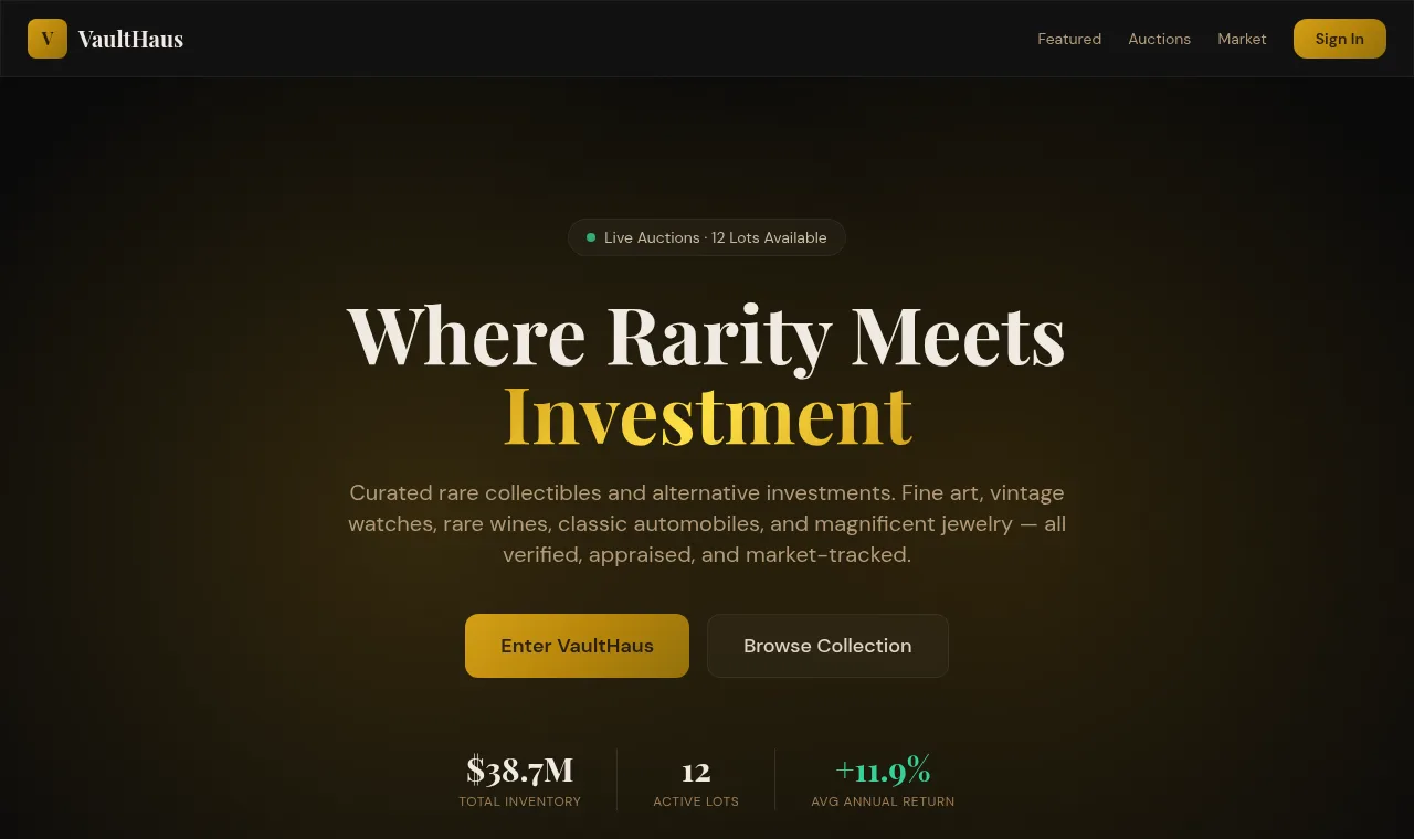 VaultHaus — Treasury operations and a transaction ledger across multiple entities.
